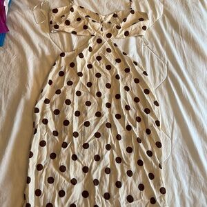 Zara linen midi dress with cutouts.